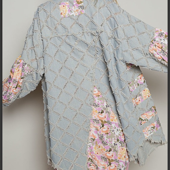 POL Blue and Pink Floral Jacket - Picture 3 of 3